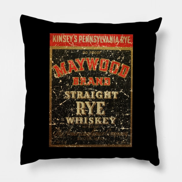 MAYWOOD BRAND BEER Pillow by ngilerterus