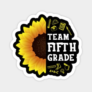 Team Fifth Grade Shirt First Day Preschool Back to School Sunflower Gift Magnet