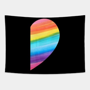 Matching Lgbt Valentines Day Rainbow Heart Gay Couple Tapestry