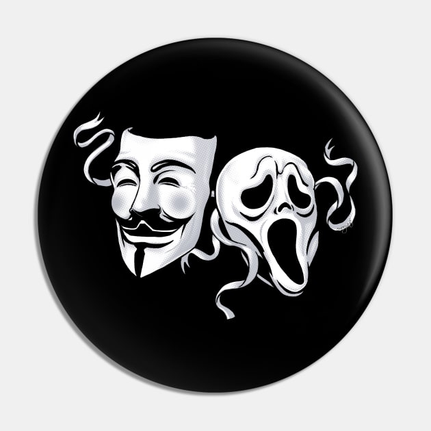 Tragedy & Anonymity Pin by emoryarts