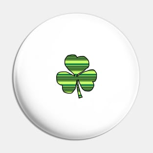 Small Green Stripes Shamrock for St Patricks Day Pin