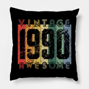 30th Birthday Gift Retro Vintage Style Born in 1990 Design Pillow