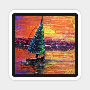 Sailing at Sunset Magnet