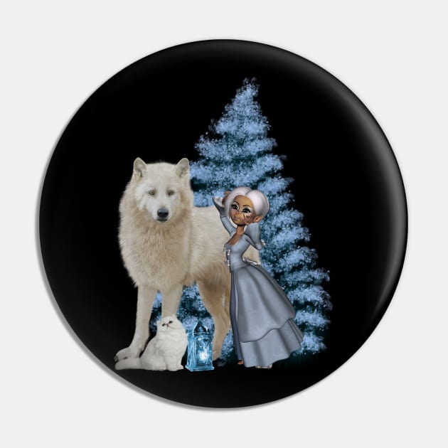 Wonderful polar wolf and fairy Pin by Nicky2342