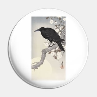 Crow and Full Moon by Ohara Koson Pin