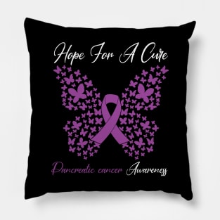 Hope For A Cure _ Butterfly Gift 3 Pancreatic cancer Pillow