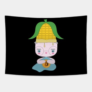 bitcoin and corn Tapestry