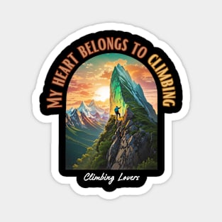 My heart belongs to climbing. Climbing Magnet