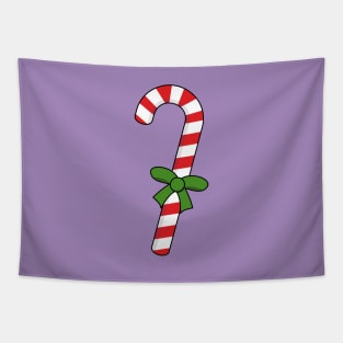 Candy Cane with Green Ribbon Tapestry