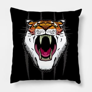 Roaring Tiger Face Pillow