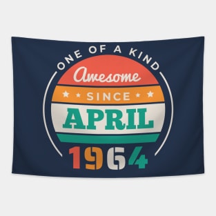 Retro Awesome Since April 1964 Birthday Vintage Bday 1964 Tapestry