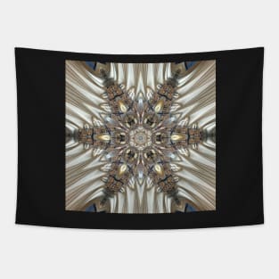 detailed and ornate art nouveau styled pattern in grey brown blue and beige Tapestry