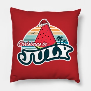 Christmas In July Watermelon Xmas Tree Summer Pillow