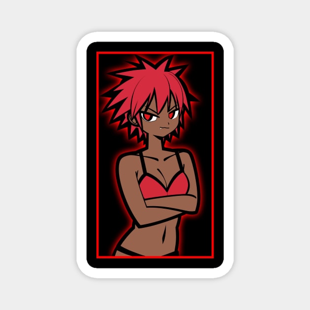 Anime Girl, Kawaii Girl, Waifu Unisex Graphic Magnet by XD3VILSH DIGITAL