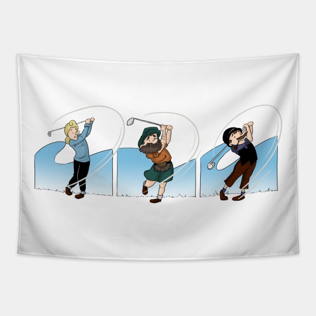 Golfers Tapestry by Zias