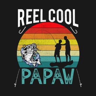 Reel Cool Papaw Retro Funny Fishing Fathers Day T-Shirt