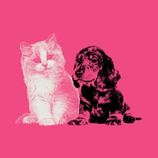 Dog and cat couple T-Shirt