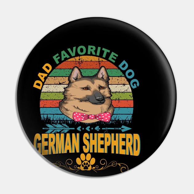 Dad Favorite Dog German Shepherd Vintage Pin by Uris