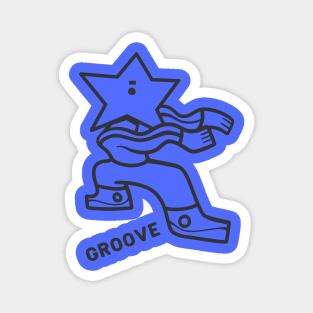 Weird Groove is the best. minimalist design for Friday vibes in black ink Magnet