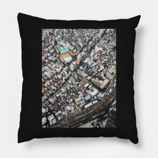 Tokyo Cityscape From Above Pillow