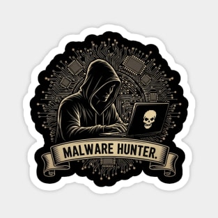 Malware Hunter Hacker Silhouette Magnet