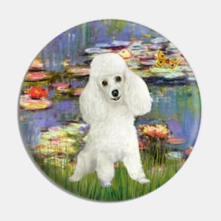 Claude Monet's Lily Pond Masterpiece Adapted to Include a White Toy Poodle Pin