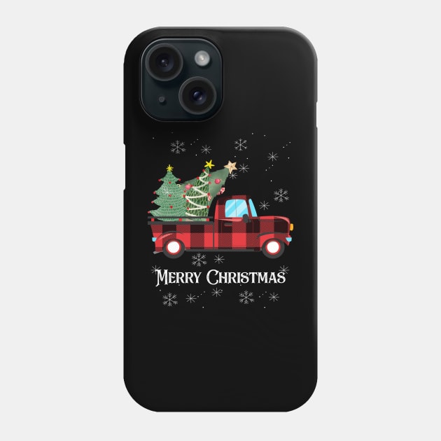 Merry Christmas Buffalo Truck Tree Red Plaid For Men Women Phone Case by Johner_Clerk_Design