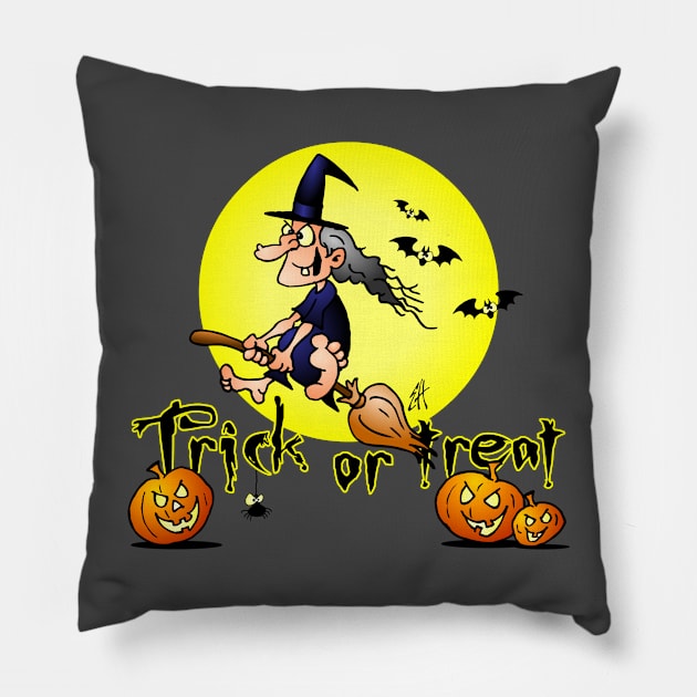 Halloween, Trick or treat Pillow by Cardvibes