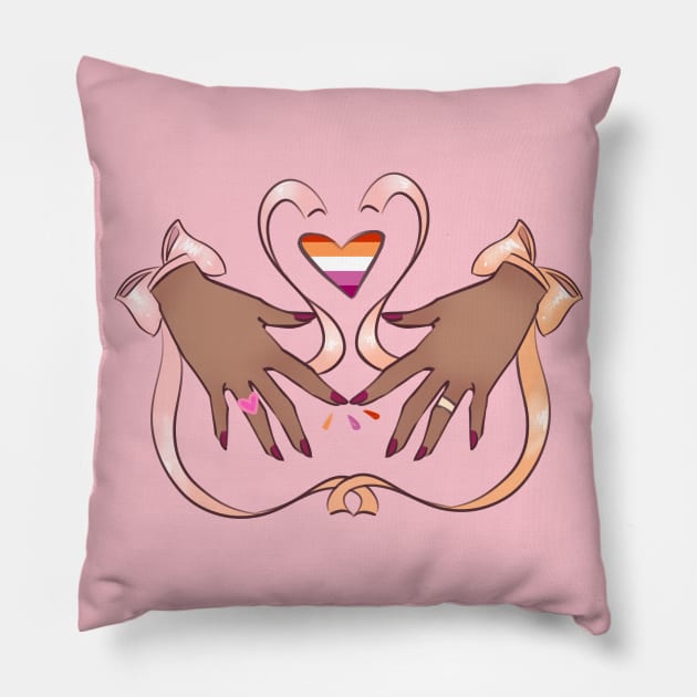 Lesbian Flag Ribbon Pillow by cupidinks