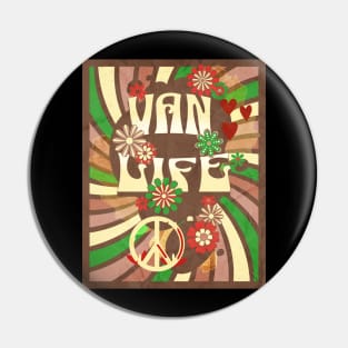 Van Life Psychedelic Stripes & Flowers Pin