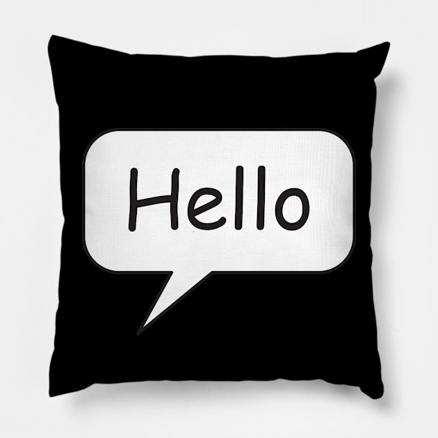 hello comic book speech bubble Pillow by MattOArtDesigns