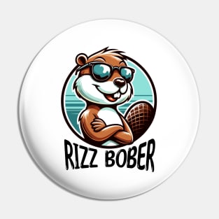 Rizz Bober | Polish Beaver in Sunglasses | Bóbr | Slav | Slavic | Funny gamer meme | Meme from Poland | Streaming | Rizzard god Rizzler Pin