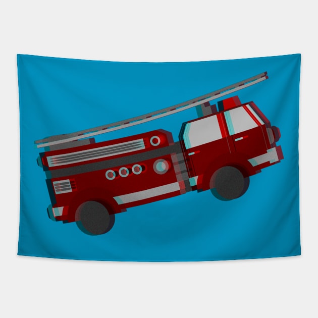 Firefighter truck Tapestry by denissmartin2020