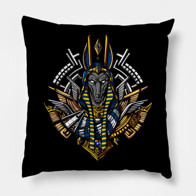 Egyptian God Anubis Pillow by underheaven