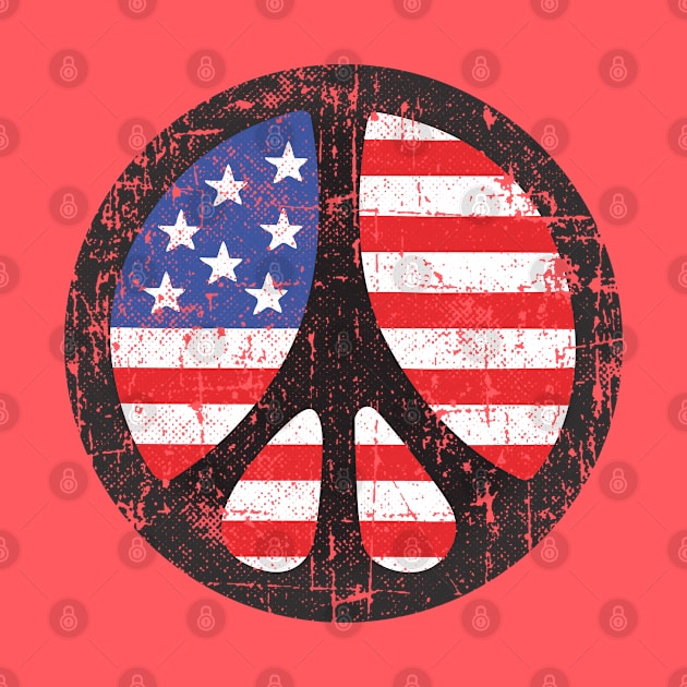 Peace Sign Circle with Flag Background by artbitz