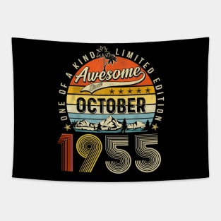 Awesome Since October 1955 Vintage 68th Birthday Tapestry