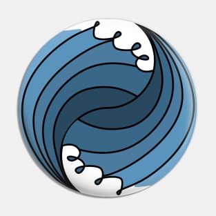 Blue Ocean Waves In Harmony Pin