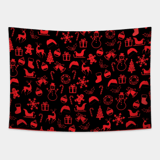 Red Christmas Medley Tapestry