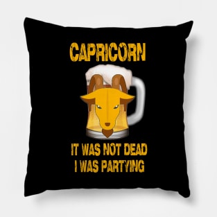 Funny Beer T-shirt Capricorn Sign Pillow