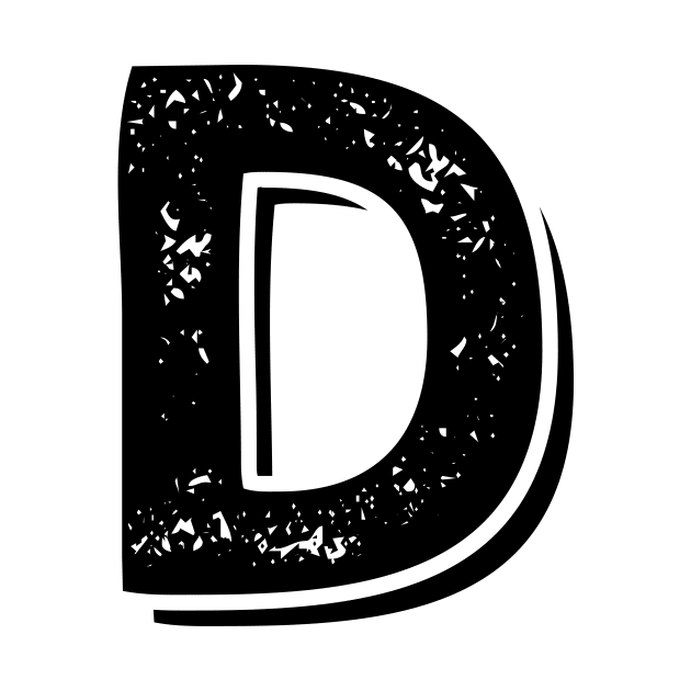 Capital Letter D Name Initial Monogram by FTF DESIGNS
