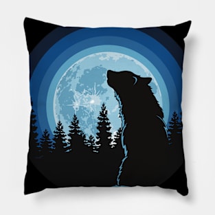 Moonlit Wolf Pillow