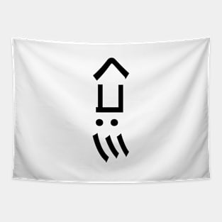 Squid Emoticon くコ:彡 Japanese Kaomoji Tapestry