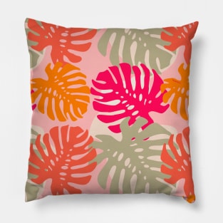 Tropical monstera pattern Pillow