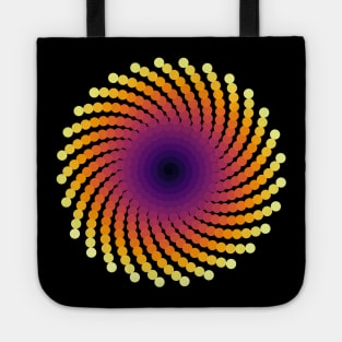 Sun Spiral Inferno Galaxy | Dark Volcano Yellow Red Black Tote