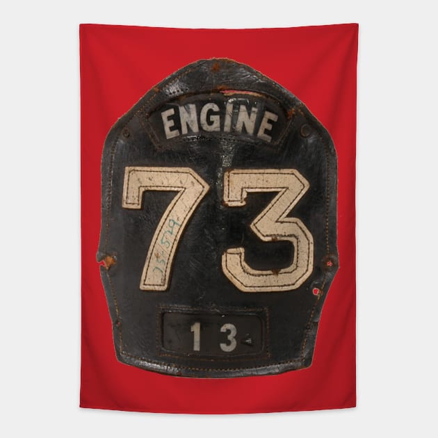 Helmet Frontpiece Philadelphia Fire Dept. Engine Co. 73 Tapestry by Husky's Discount Ninja Emporium