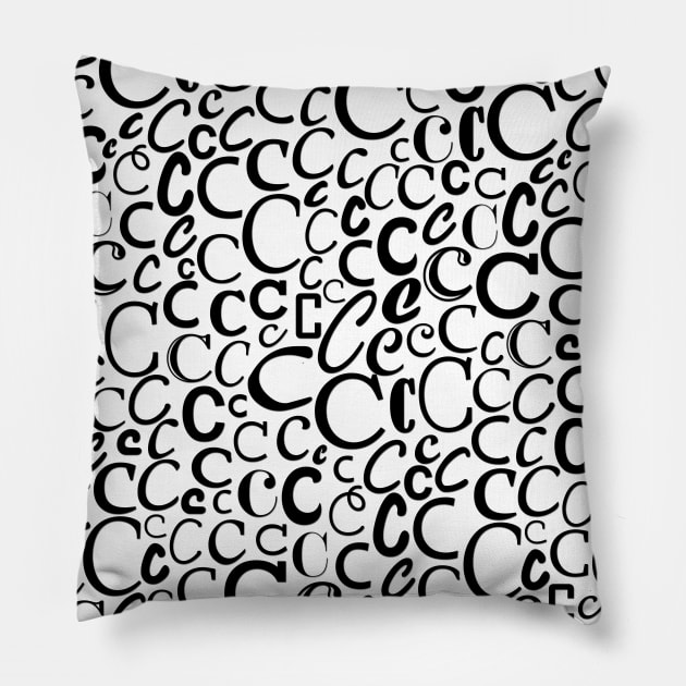 C - Typography (Black) Pillow by gillianembers