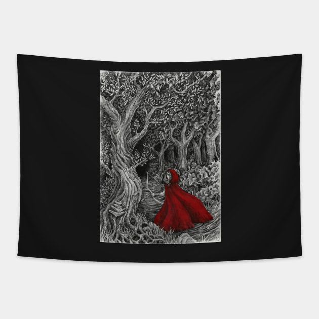 Red Riding Hood Tapestry by mialaia