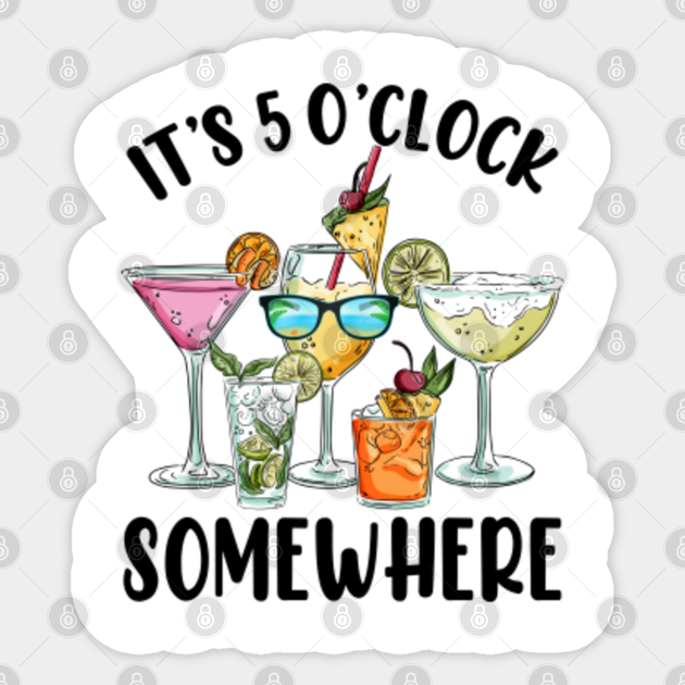 Light Blue Its Five Oclock Somewhere Ceramic Shot Glass Cup