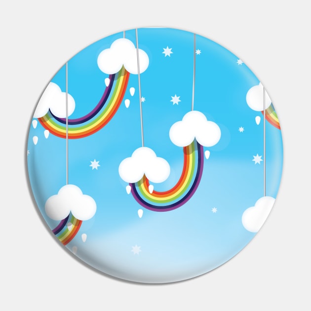 Clouds and Rainbows Pin by nickemporium1