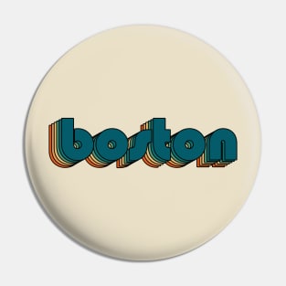 Boston // Boston Retro Rainbow Typography Style // 70s Pin